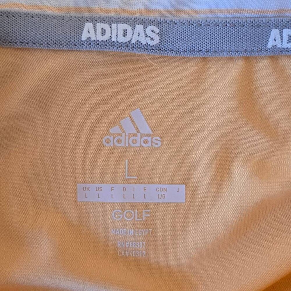 Adidas Womens Raglan Sleeves 1/4 Zip Mock Neck Golf Shirt Orange White Large - Picture 6 of 12